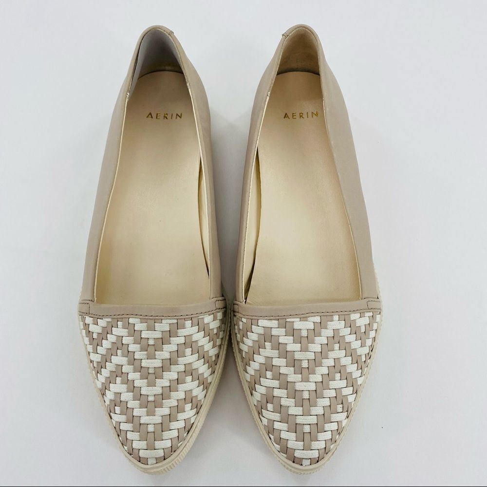 AERIN Daniela Woven Leather Pointed toe Flats - Picture 3 of 10